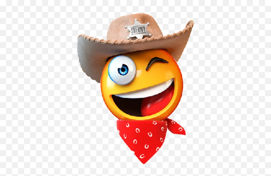 3d Emoticons Whatsapp Stickers - Smiley Avec Chapeau Cowboy Emoji,Sun Emoticons