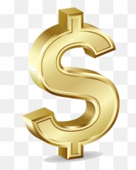 Dollar Sign Gold Currency Symbol Clip - Transparent Png Emoji