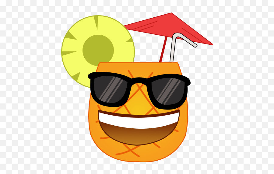Summer Theme Emojis And Platforms For - Cartoon,Emojis Pineapple