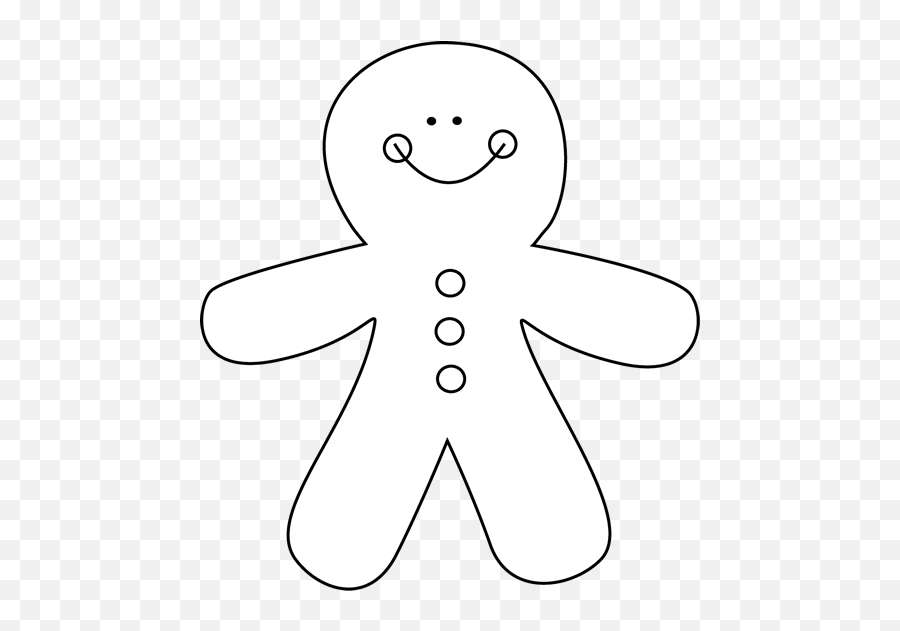 Gingerbread Man Man Black And White Clipart Clipart Kid - Gingerbread Man White Png Emoji,Ginger Emoji