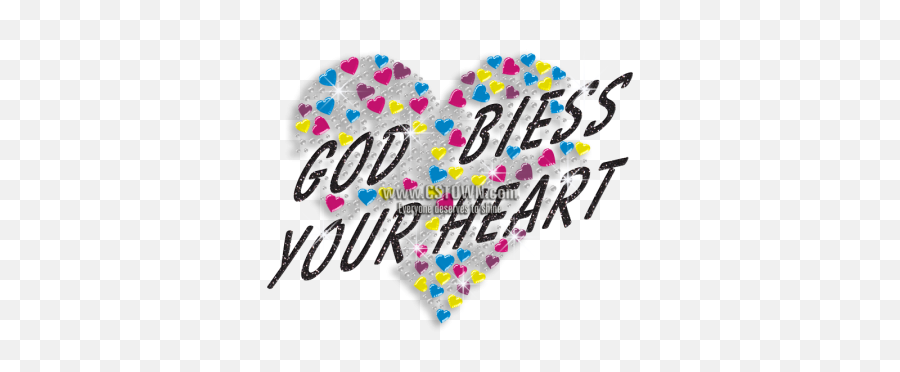 Colorful God Bless Your Heart Iron - On Transfer Motif Cstown Graphic Design Emoji,Bless Emoji