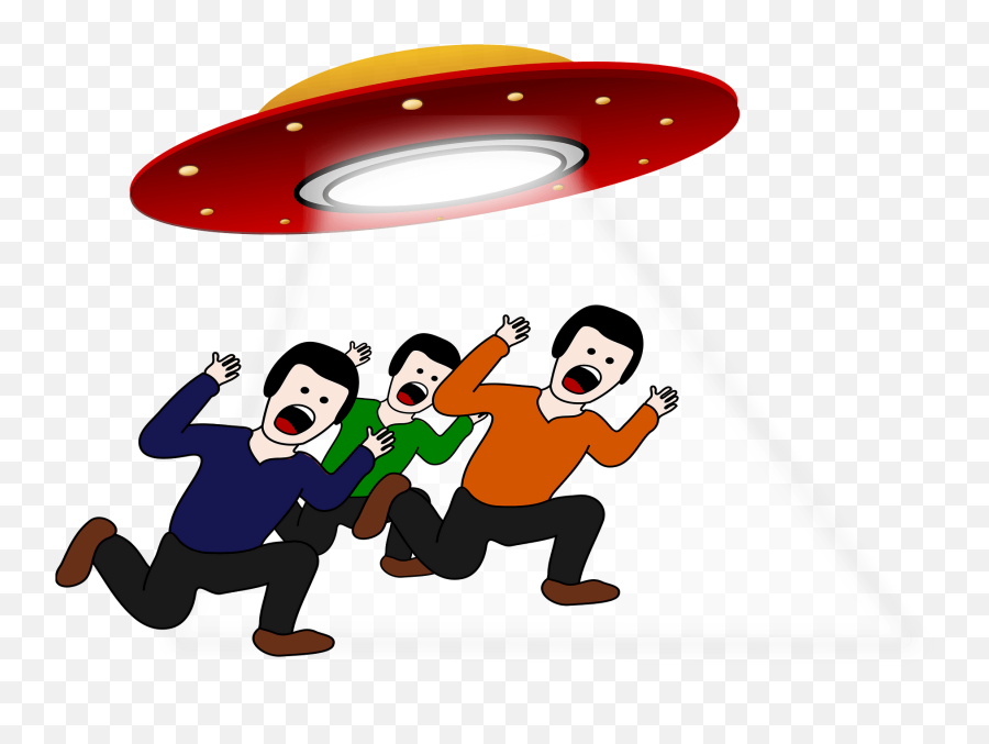 People Running From Ufo Danger Clipart Free Download - Scared Person Clip Art Emoji,Flying Saucer Emoji