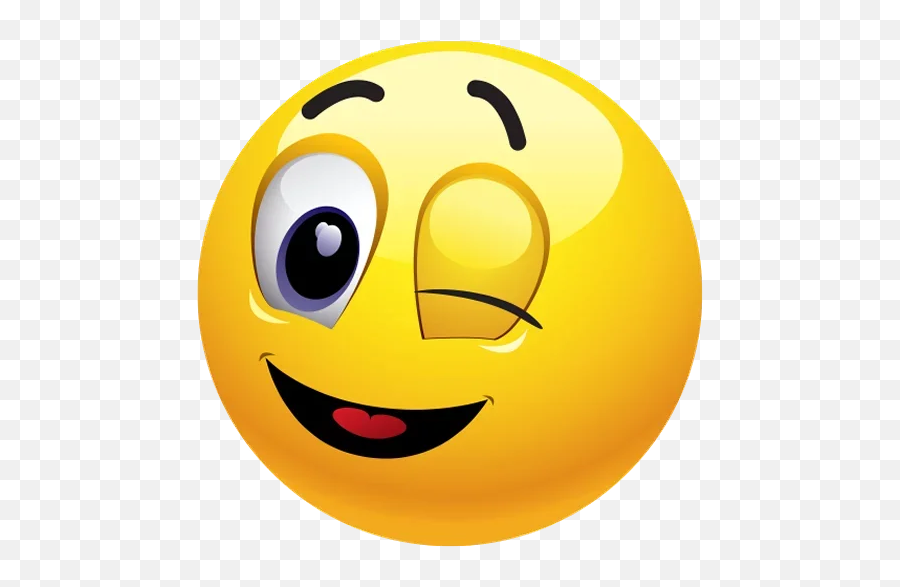Telegram Sticker - Winking Smiley Face Emoji,Emoji Sticker