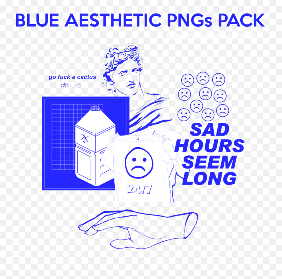 Free Aesthetic Png Packs - Blue Aesthetic Png Pack Emoji,Aesthetic Emojis