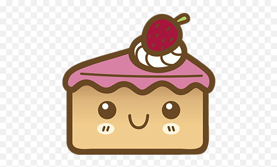 Cake Face Cute Cream Strawberry Fruit - Dessert Food Cartoon Emoji,Emoji Face Cake