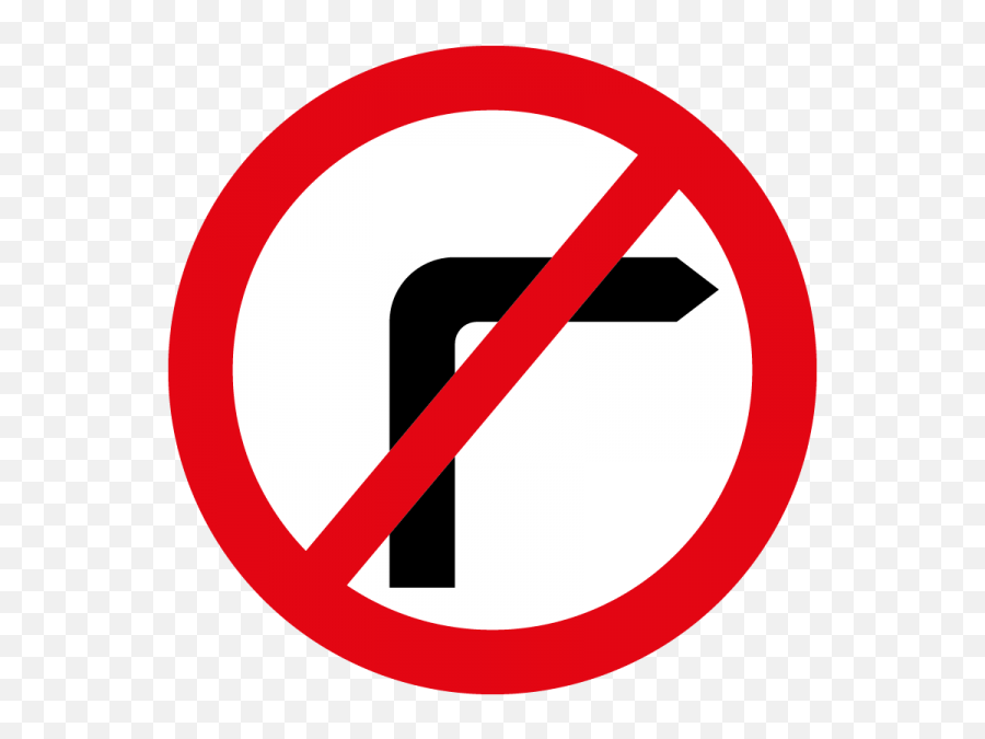 No Right Turn - No Right Turn Signs Emoji,No Entry Emoji