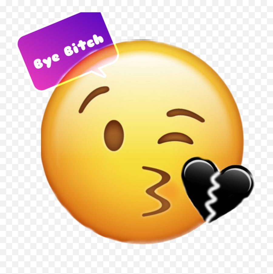 Byebitch Emojiheart Broken Cry Angry Brokenheart - Iphone Kiss Emoji Png Transparent,Angry Cry Emoji