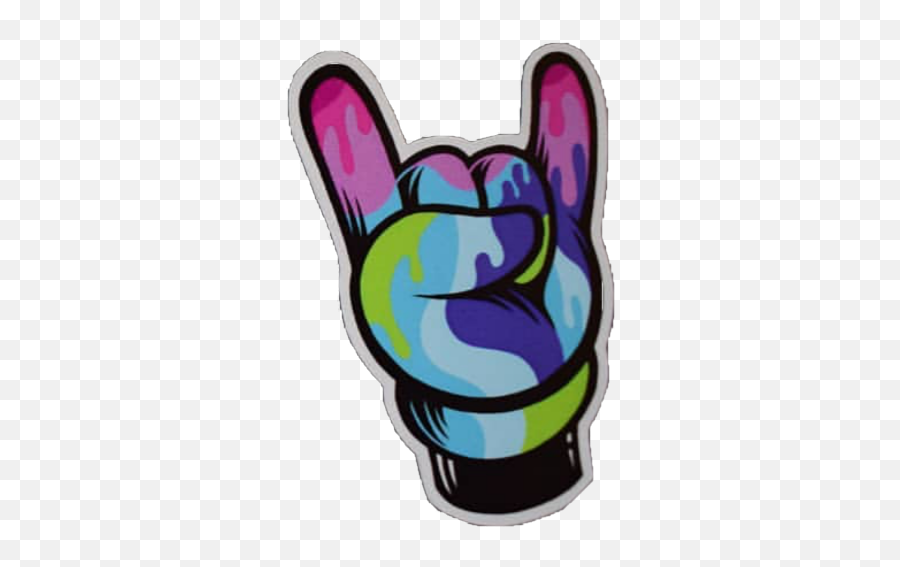 Stickergang Throw Your Horns Up Tie Dye Mickey Mouse - Illustration Emoji,Horns Up Emoji