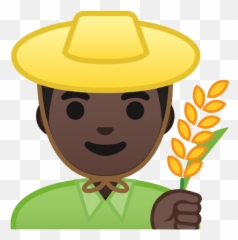 Man Farmer Emoji With Dark Skin Tone Meaning And - Farmers Icon Png,Potato Emoji
