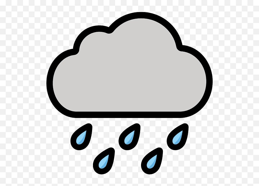 Cloud With Rain Emoji Clipart Free Download Transparent - Raining Cloud Emoji,Number 10 And Umbrella Emoji