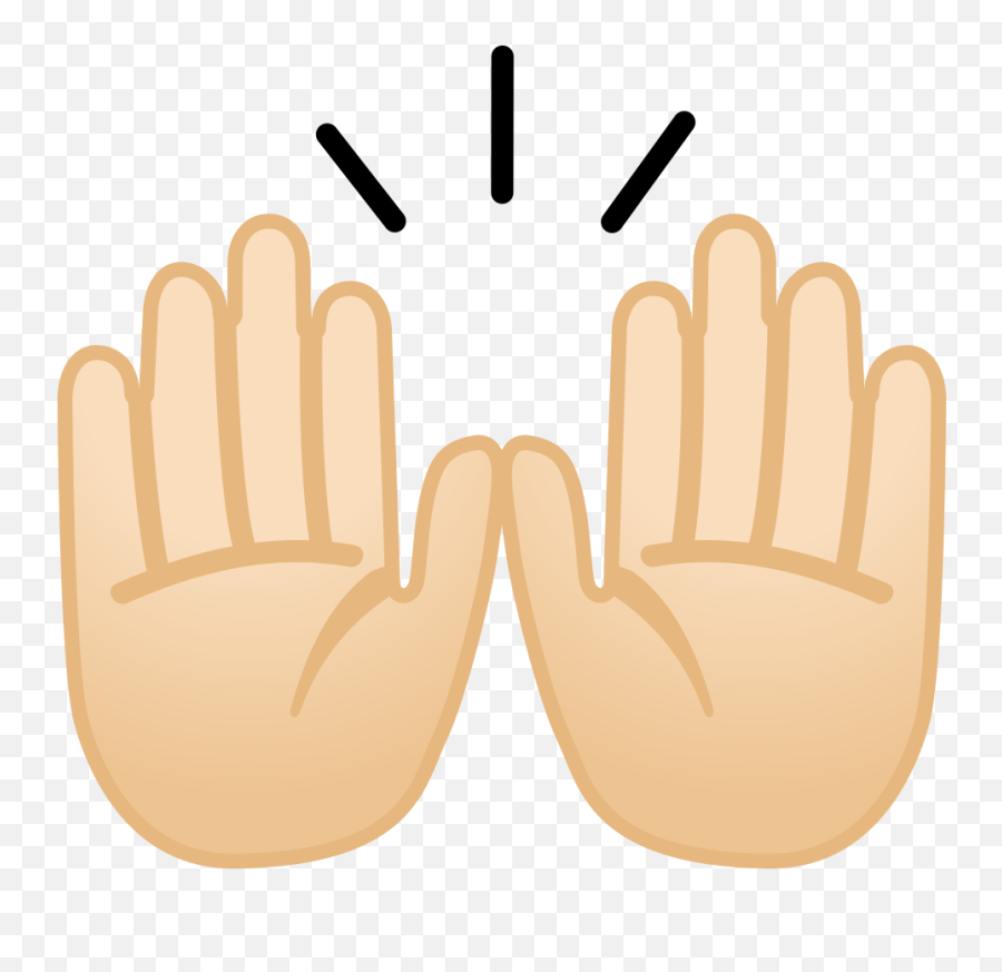 Raising Hands Light Skin Tone Icon - Raising Hands Emoji Png,Raised Hands Emoji