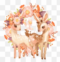 Super Kawaii Emoticons - Cute Deer Pixel Art Emoji