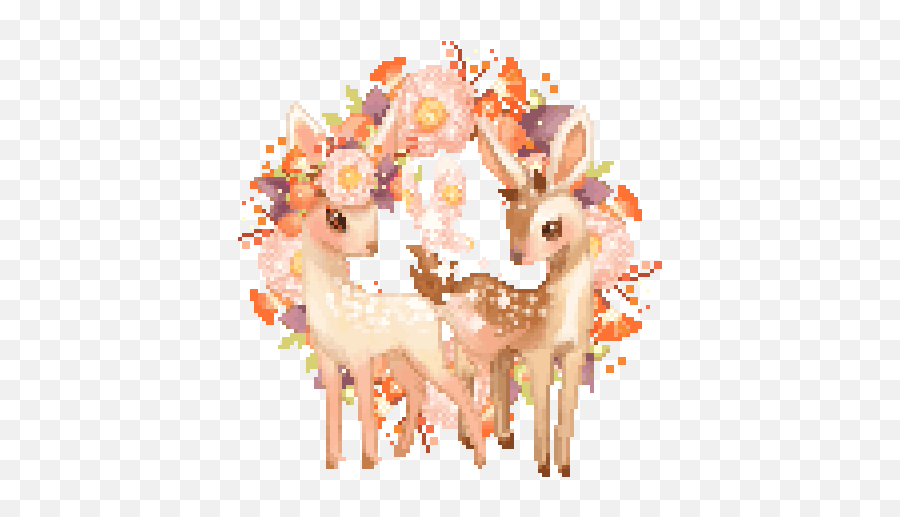 Super Kawaii Emoticons - Cute Deer Pixel Art Emoji,Kawaii Emoticon