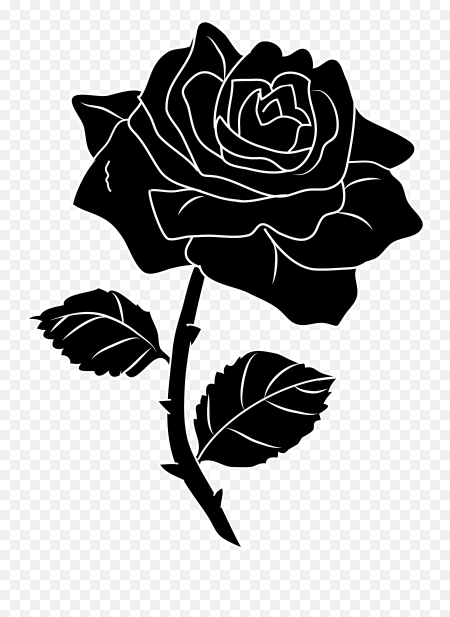 Black Flower Png Transparent - Rose Png Black And White Emoji,Black ...