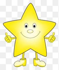 Star Clipart - Cartoon Bright Shining Star Emoji,Arms Up Emoticon