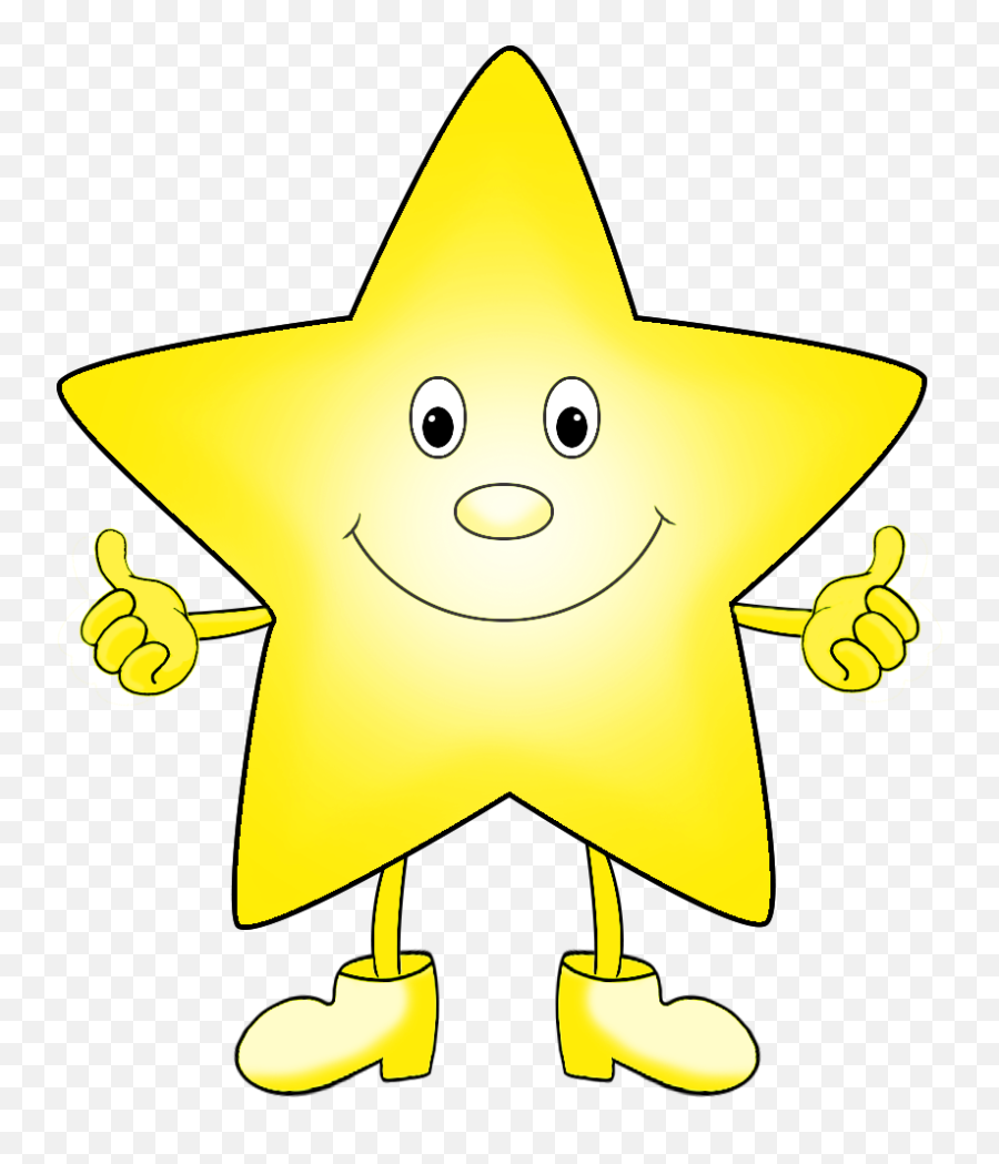 Star Clipart - Cartoon Bright Shining Star Emoji,Arms Up Emoticon