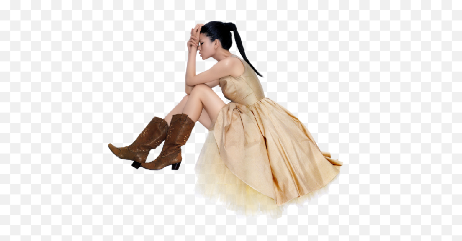 Girl In Dress And Cowboy Boots - Photo Shoot Emoji,Cowboy Boot Emoji