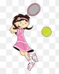 Achievement Through Determination - She Plays Tennis Cartoon Emoji