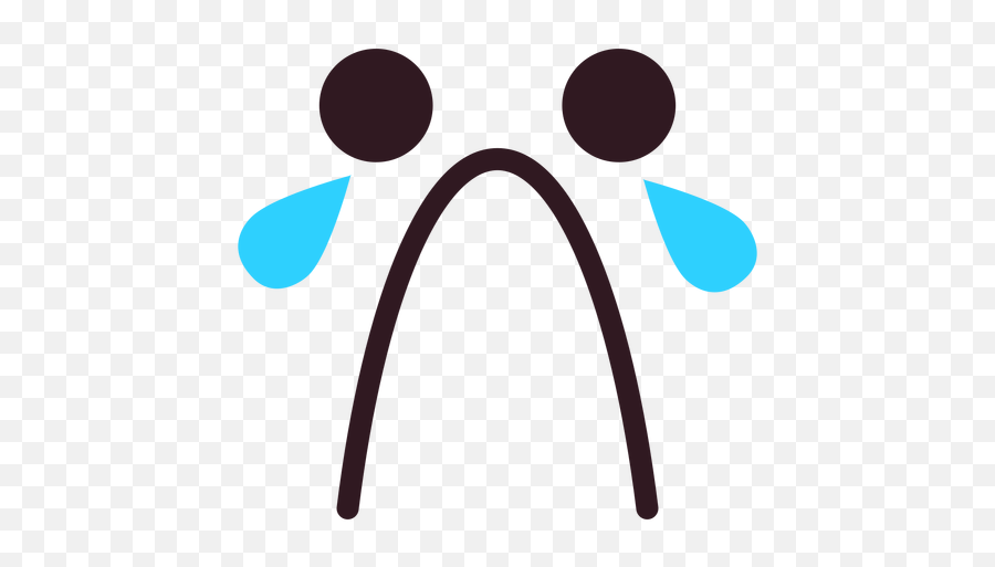 Simple Sad Crying Emoticon Face - Circle Emoji,Crying Emoticon