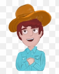 Happy Character Man With Hat Cowboy Rancher - Png Emoji