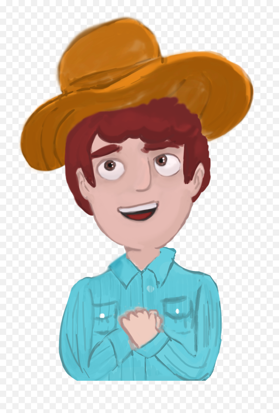 Happy Character Man With Hat Cowboy Rancher - Png Emoji,Happy Birthday Emoticon