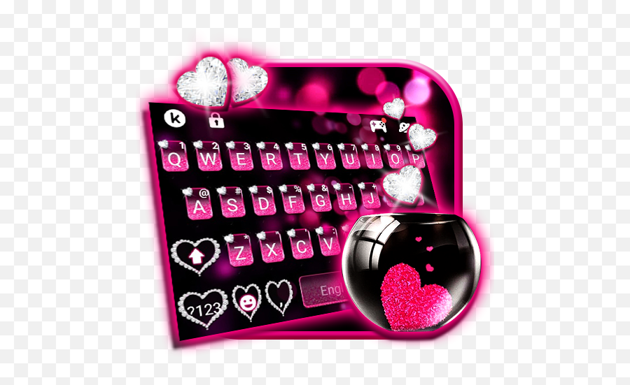 Pink Heart Glass Keyboard Theme - Apps On Google Play Heart Emoji,Pink Heart Emoji Copy And Paste
