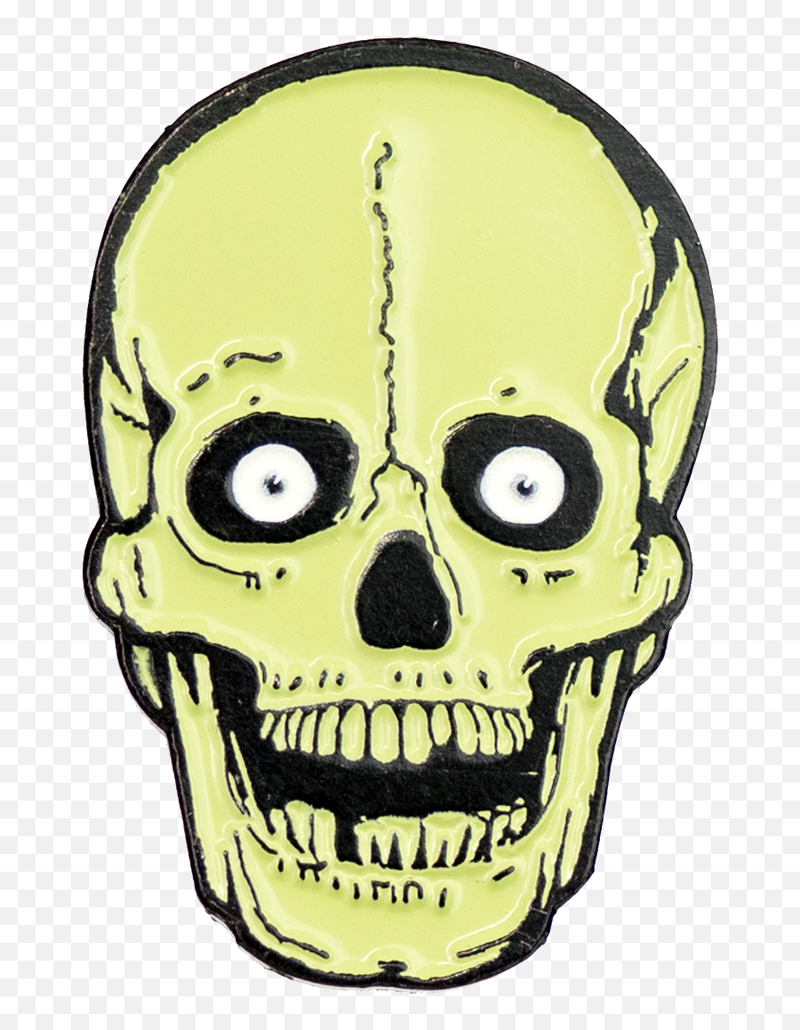 Green Skull Enamel Pin - Skull Enamel Pin Emoji,Man And Skull Emoji