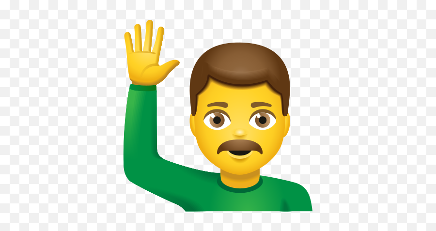 Man Raising Hand Icon - Cartoon Emoji,Two Hands Raised Emoji
