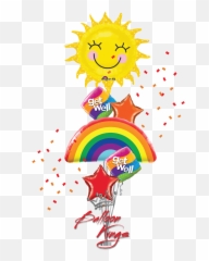 Get Well Soon Sun Rainbow Large - Happy Emoji
