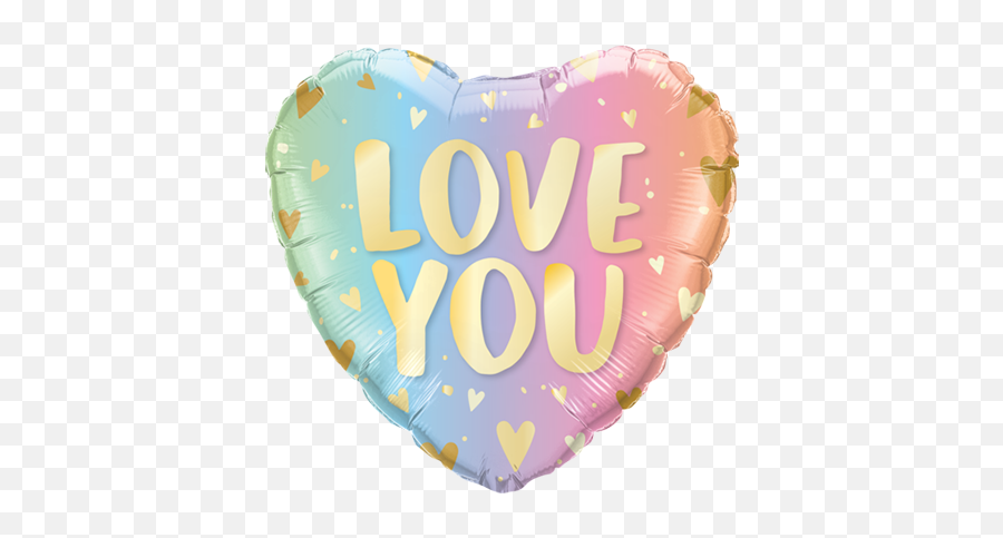 45cm Love You Pastel Ombre Hearts - Love You Image Pastel Emoji,Heart Emoji Balloon