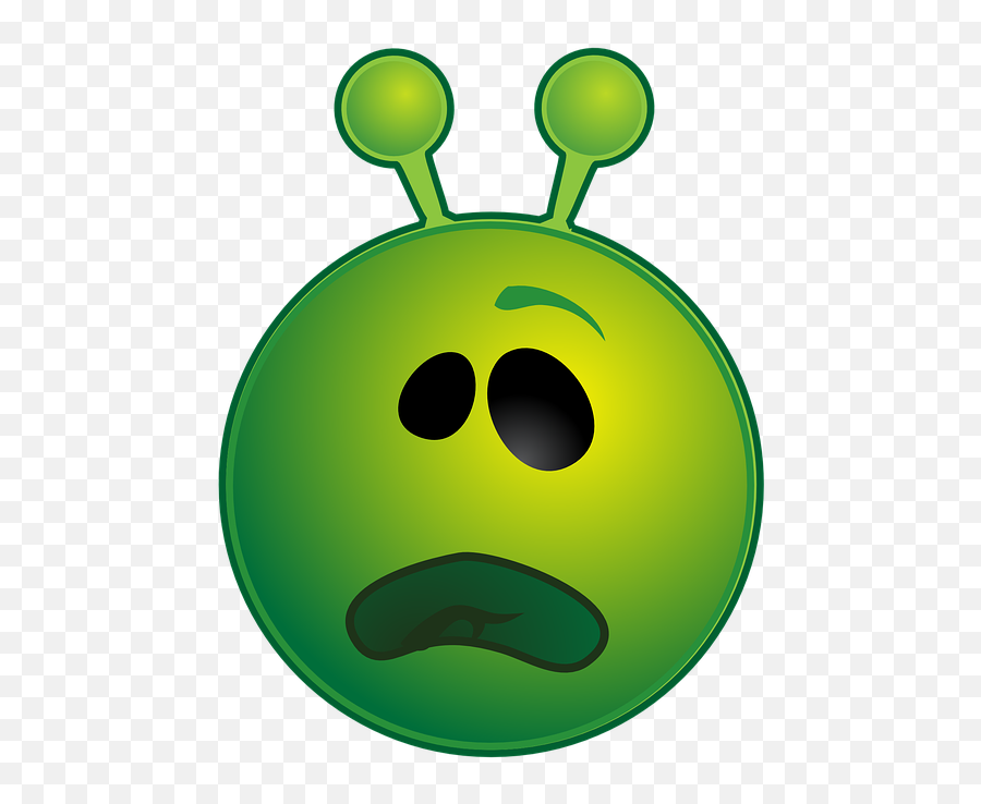 Alien Green Unhappy - Smiley Emoji,Confused Emoticon