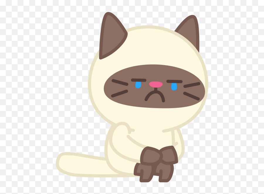 Cute Baby Cat Ver - Cat Yawns Emoji,Sad Cat Emoticon