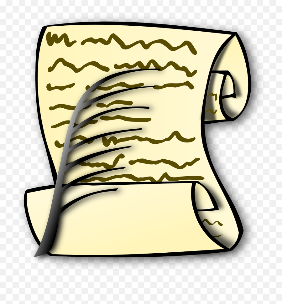 Scroll Feather Quill Paper Ink - Bill Of Rights Symbol Emoji,Ink Pen Emoji