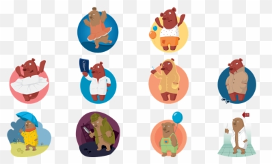Bear Animal Character - Character Animal Emoji,Dancing Bear Emoji