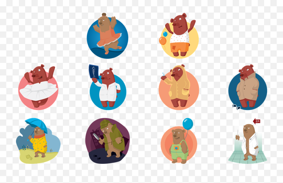Bear Animal Character - Character Animal Emoji,Dancing Bear Emoji