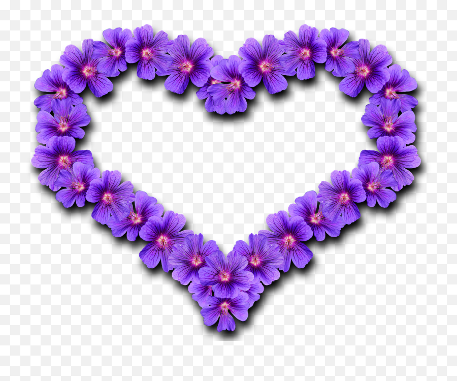 Heart Flowers Love Purple Design Emoji,Purple Video Game Emoji