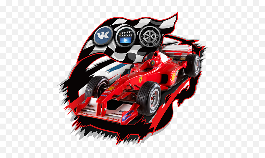 Racing Car Champion Theme - Car Formula Racing With Flag Vector Material Emoji,Race Car Emoji