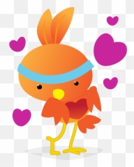 Orange Robin - Emoji Stickers By Petit Paris Games Cartoon,Chameleon Emoji