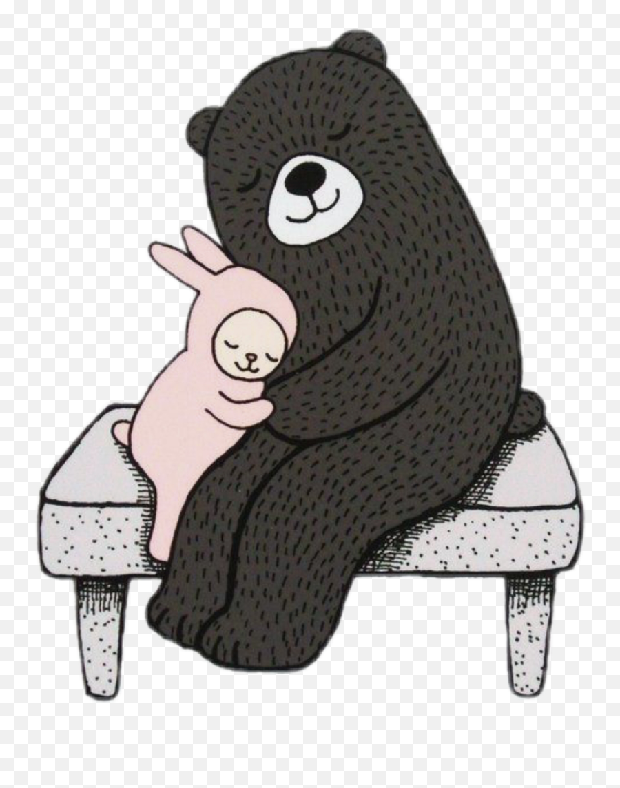 Bear Bunny Hugs Love - Sticker By Cheeky Squash Katara Emoji,Bear Fire Emoji