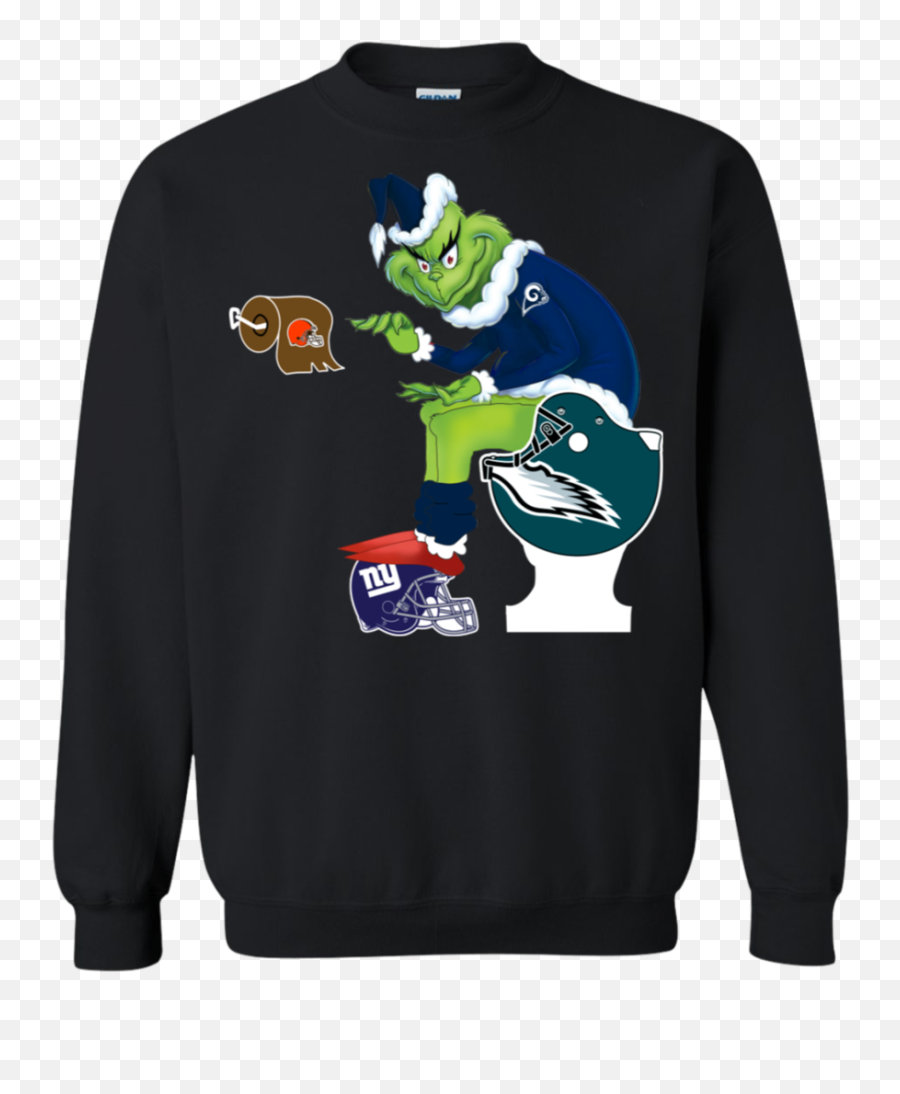 Toilet Grinch Santa Claus Football - Toothless Christmas Sweater Emoji,Rams Emoji