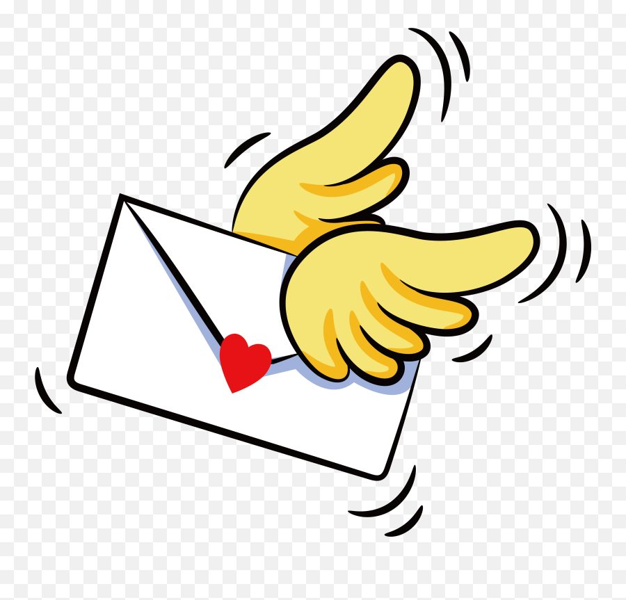 Envelope Clipart Yellow Envelope - Envelope With Wings Clipart Emoji,Envelope Emoji