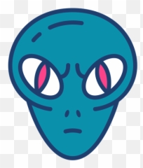 Colorful Angry Alien Head Stroke - Dot Emoji