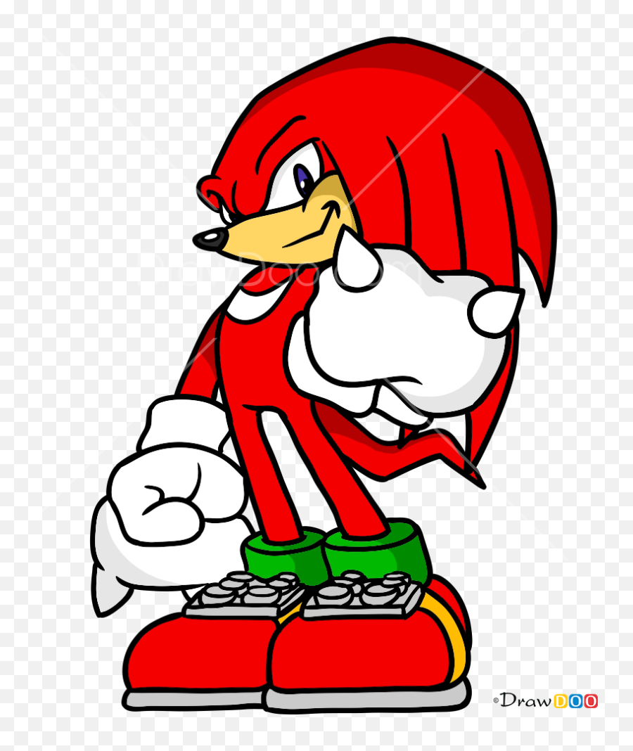 How To Draw Knuckles The Echidna Sonic The Hedgehog - Knuckles The Echidna Emoji,Sonic The Hedgehog Emoji
