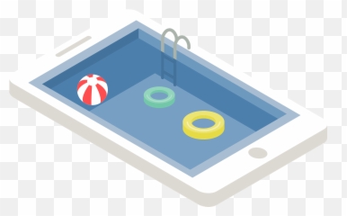 Smartphone Swimming Pool Relax Summer - Png Emoji