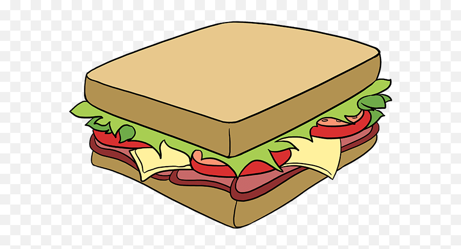 How To Draw A Sandwich - Sandwich Drawing Emoji,Sandwich Emoji