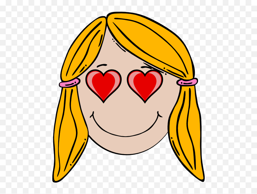 In Love Face Clipart - Cartoon Girl Face Emoji,Stinky Face Emoji
