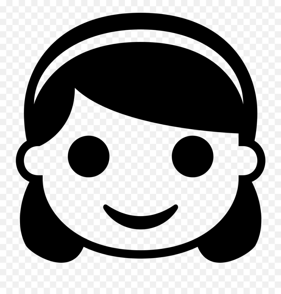 Emojione Bw 1f467 - Girl Emoji Black And White,Black Girl Emoji