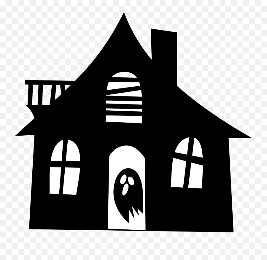 House Clipart Silhouette House Silhouette Transparent Free - Haunted House Clip Art Emoji,House Bride Emoji