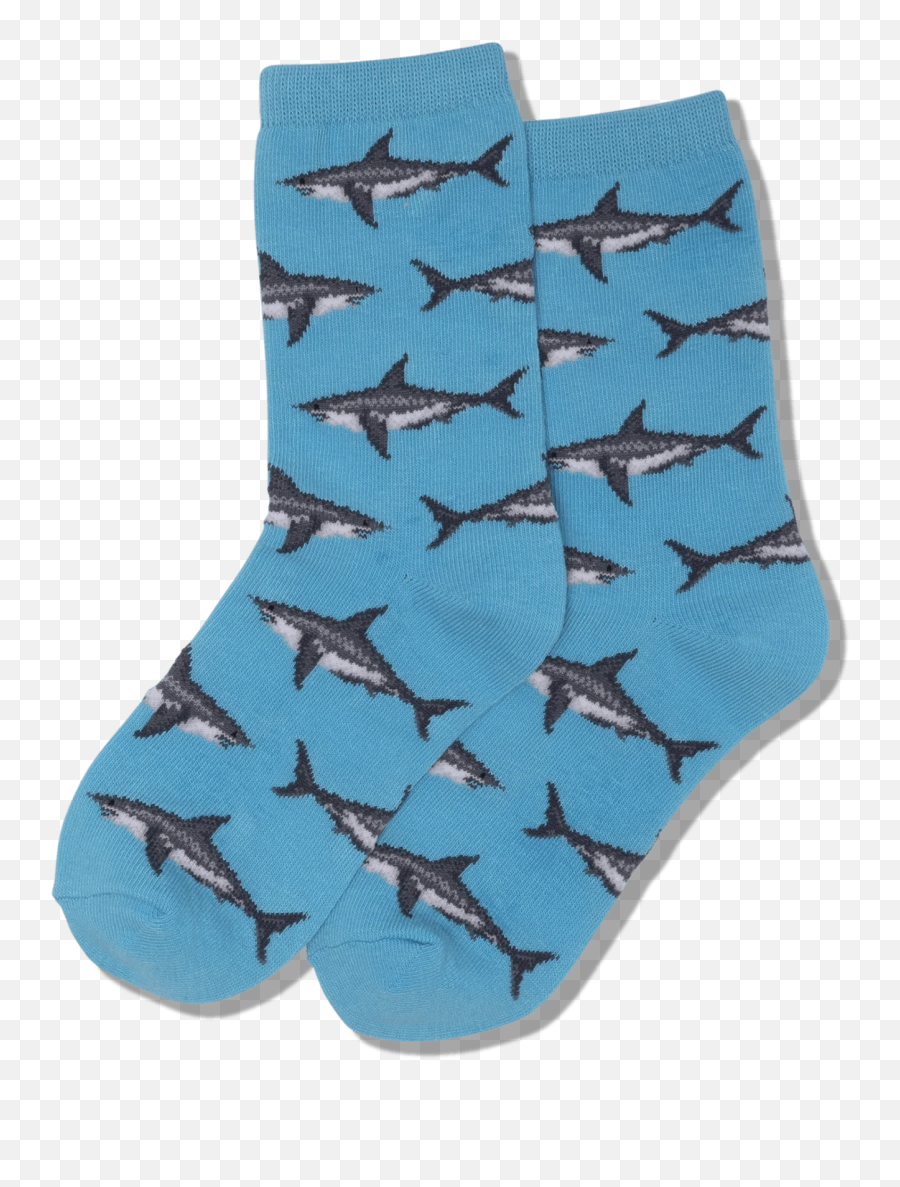 Kids Great White Sharks Socks - Sock Emoji,Blue Butterfly Emoji