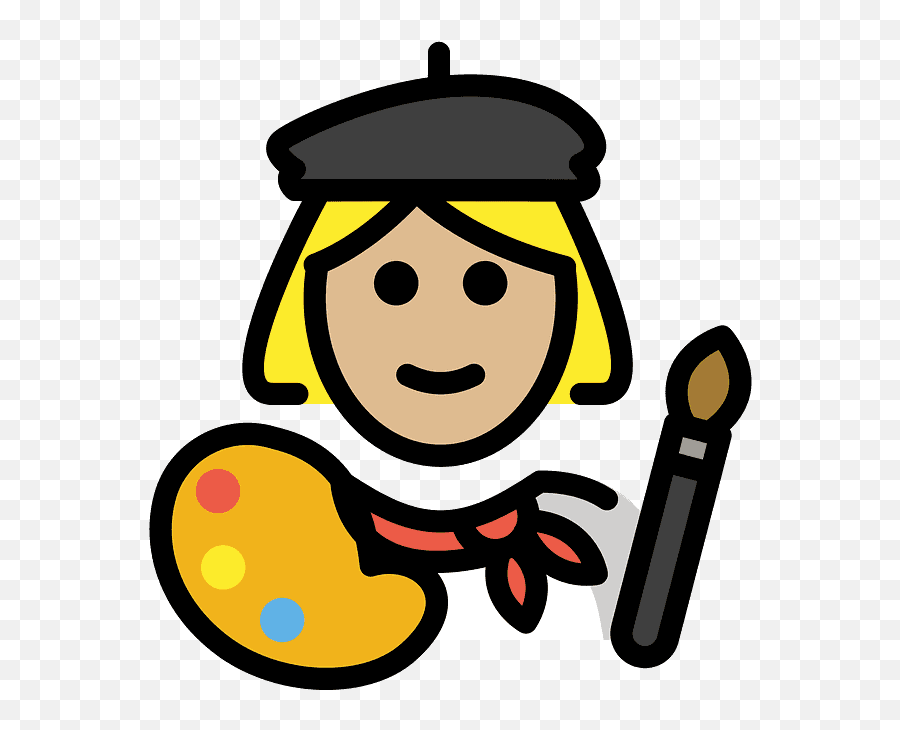 Woman Artist Emoji Clipart - Emoji Artiste,How To Paint Emojis